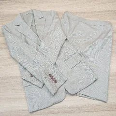 ◇ THE SUIT COMPANY 背抜き ストライプ シングル 膝丈 スカートスーツ サイズ36 ベージュ レディース E 【1304210004346】