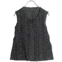 PINK HOUSE - 【美品】ピンクハウス★ローンブラウス ノースリーブ 大きいサイズ4(L) 黒系 ドット&フリル♪z12340 美品】ピンクハウス☆ローンブラウス ノースリーブ 大きいサイズ