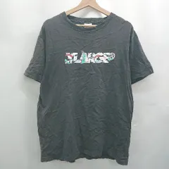 ◇ ⊂ XLARGE ロゴブランド文字 半袖 丸首ブランド記載なし。Tシャツ サイズL グレー系 メンズ　レディース E  【1507030000127】