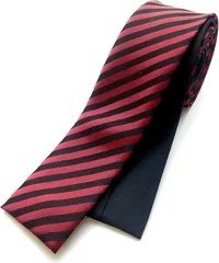 HANG OVER 日本製リバーシブル ストライプx無地 ネクタイ 5cm ダンス 衣裳 衣装 角タイ スクエアタイ(ブラック/レッド)