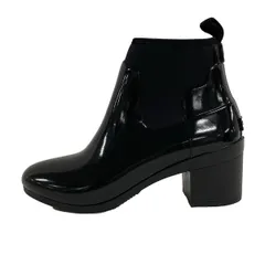 HUNTER(ハンター) レインブーツ UK  6 レディース リファインド ミッド ヒール グロス WFP1012NRG 黒