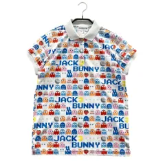サイズ：1 JACK BUNNY ジャックバニー ×パックマン 半袖ポロシャツ 総柄 ホワイト系 [240101537846] ゴルフウェア レディース ストスト