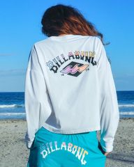 2025春夏 新品【BILLABONG/ビラボン】【水陸両用】MORFY SUNSET ARCH LS TEE RASH 長袖ラッシュガード WHT レディース BF013857