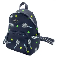 【新品】ケイトスペード バッグ リュック kate spadee NEW YORK CHELSEA ナイロン ラケット アンド ボール プリント ミニ バックパック KF356 960 (ブレザーブルー) アウトレット レディース 送料無料