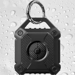 Airtag ケース 完全防水 優しい素材TPU製 アップルマーク見えない キーリング付き キーホルダー 盗難防止 エアタグ… (ブラック)