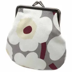 マリメッコ marimekko ポーチ がま口 小物入れ グレー×ホワイト系 花柄 MINI UNIKKO PIENI KUKKARO PURSE 073792 915 073792-915