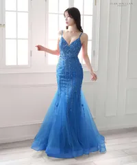 【JEAN MACLEAN】ロングドレス　ロイヤルブルー　Ｌサイズ　型番41689　コンテスト・発表会・パーティ・ナイトドレス【オーダーメイド対応可】