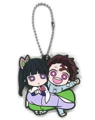 【中古】雑貨 竈門炭治郎＆栗花落カナヲ 「鬼滅の刃 キャラばんちょうこう ラバーマスコット 伍ノ型」