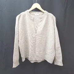 ◇ LOWRYS FARM ニット カジュアル シンプル ベーシック もちもち 長袖 セーター サイズF ライトグレー レディース E  【1304120015593】