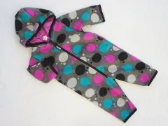 ★5 新品 未使用 エックスガール x-girl アウトレット 子供服 女の子 長袖 防寒 カバーオール リバーシブル 紫 グレー 秋 冬 6M 約 70cm ベビー服 アウター ガールズ 女児 キッズ ベビー 【中古】 ユーズド 古着