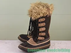 U196 レディース キッズ SOREL スノーブーツ ウィンターブーツ 茶 22.5cm