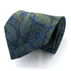 ダーバン ブランド ネクタイ 総柄 ペイズリー 幾何学模様 シルク PO  メンズ ネイビー Durban 【中古】