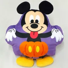 【中古】クッション・抱き枕・本体 ミッキーマウス(舌出し)/ミッキーマウス(おばけ) リバーシブルクッション 「ディズニー・ハロウィーン2017」 東京ディズニーリゾート限定