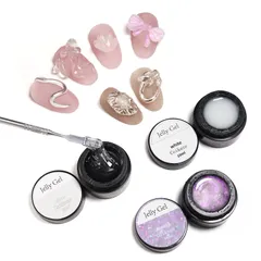 【在庫セール】ノンワイプ ネイルグルー グミジェル パーツ固定ジェル クレイジェル ネイルチップ接着剤 3Dネイル ジェルネイル リングネイル クリア Jelly 粘土ジェル Gel Coikaze 10g*3個セット