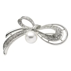 【F：シルバー×ワンサイズ】[Cream dot. クリームドット公式]  6タイプ ブローチ フォーマル 卒業式 卒園式 入学式 入園式 コサージュ 華やか ピン 上品 エレガント キュービックジルコニア ビジュー パール フラワー 大人  