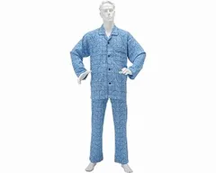 【新品・3営業日で発送】神戸生絲 らくらくパジャマ 柄タイプ 上下セット 紳士用 ／ No.805 L ネイビー