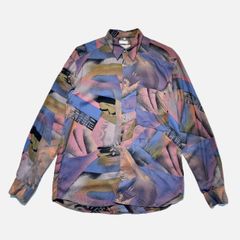 CLUB DAMINGO クラブダミンゴ クレイジーパターン 長袖シャツ 総柄  古着 【UR-0011】