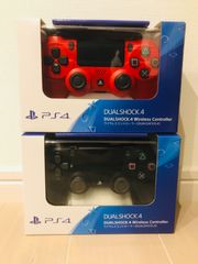 PS4 純正ワイヤレスコントローラー【マグマレッド・ブラック】各1台