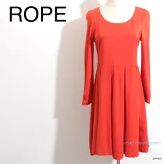 ★新品・未使用★ ROPE ロペ ワンピース　長袖　膝丈　無地　シンプル  オレンジ 送料無料　古着　レディース