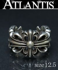 CHROME HEARTS 銀座店 クロムハーツ ダブルフローラルクロス リング 指輪 シルバー SV925 約12.5号 98417