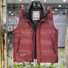 [M]メンズ ファッション 服 用 オシャレ シンプル 大人 かっこいい 大きいサイズ ストリート 紳士服 ベスト カジュアル チョッキ 防風 暖かい ノースリーブ ダウン ジャケット