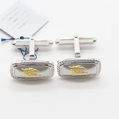 箱付 美品 バーバリー  カフス シルバーカラー ファッション ブランド小物   2000000 NSK SMZ