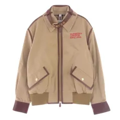 BURBERRY LONDON バーバリー ロンドン ブルゾン 8037312 ENGLAND イングランド Wildhill Love Logo 裏ノバチェック レザー切替 ベルト付き フルジップ ジップアップ ジャケット ブルゾン ベージュ系 34【中古】のサムネイル