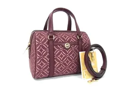 ■新品■未使用■ MICHAEL KORS マイケルコース MK柄 キャンバス 2WAY クロスボディ ハンドバッグ ショルダー ボルドー系 BJ9389