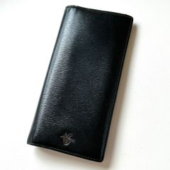 正規 Dior Hommeディオールオム CDロゴストライプ長財布黒 小銭入れ有