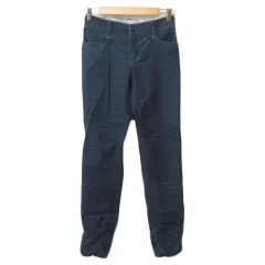 エムケー ミッシェルクラン MK MICHEL KLEIN パンツ スリム シャーリング ストレッチ 38 紺 ネイビー