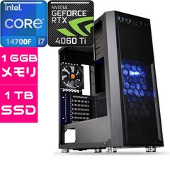 ゲーミングPC 新品 デスクトップ 14世代 Core i7 14700F RTX4060Ti SSD 1TB 16GB カスタムBTO