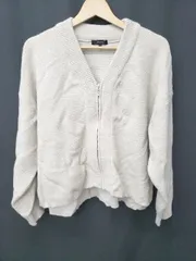 ◇ ⊇ COMME CA ISM コムサイズム ニット 長袖 ジップカーディガン サイズF ベージュ レディース E  【1411130016639】