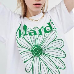 Tシャツ Mardi Mercredi マルディ メクルディ Tシャツ トップス 韓流 韓国 K-POP おしゃれ 可愛い フラワーモチーフ フラワーマルディ フリーサイズ