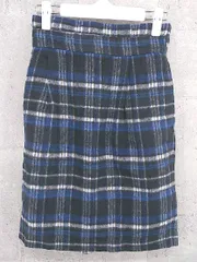 ◇ ●美品● ◎ ViS ビス タグ付 チェック 膝丈 タイト スカート サイズS ブラック ブルー ホワイト レディース 【中古】 【1002800979783】