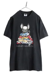 【お得なクーポン配布中!】 90s USA製 アニマル ネズミ イラスト プリント Tシャツ 黒 オールド