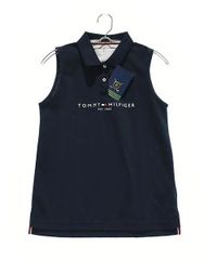 【新古品です】トミーヒルフィガー｜レディース｜ベーシックロゴノースリーブシャツ｜ネイビー｜中古ゴルフウェア