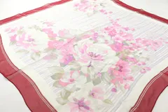 ニナリッチ スカーフ 花柄 シルク ブランド 小物 レディース レッド系 NINA RICCI 【中古】