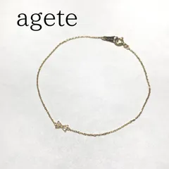 美品🌟agete アガット K18 ダイヤモンド 0.03ct リボン ブレスレット ジュエリー Y