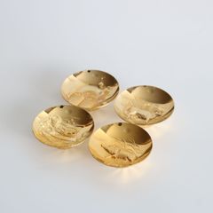 金杯 盃 干支 子 牛 猪 辰 酒器 金メッキ 24KGP 直径7.5㎝ 高さ