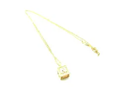 NINA RICCI ニナリッチ ラインストーン キューブ ネックレス ペンダント アクセサリー レディース ゴールド系 DG7326