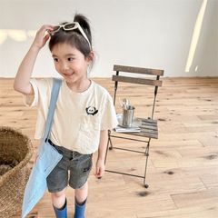 パンダ 刺繍 半袖Tシャツ 80cm 90cm 100cm 子供服 キッズ ベビー服 ホワイト 新品 ks2690