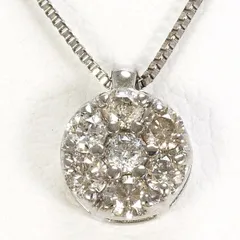 K10WG　ネックレス　necklace　ダイヤ　0.20　総重量約0.9g　約40cm