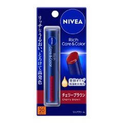 「花王」ニベア　リッチケア＆カラーリップ　チェリーブラウン　2.0g