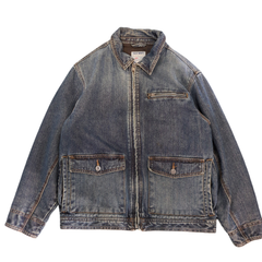 90s OLD NAVY ジップアップデニムジャケット 裏フリース