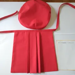 仏具【お地蔵さま用 よだれ前掛け・帽子セット 赤】ネコポス便