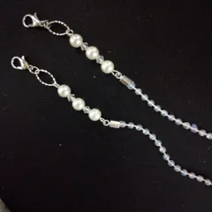 #796  3way パールと　オーロラパールビーズの マスク・メガネチェーン