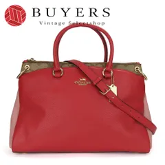 【中古】 コーチ ハンドバッグ F84428 シグネチャー レザー レッド ブラウン ベージュ ゴールド金具 ショルダーバッグ 2WAY レディース 女性 COACH