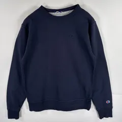 古着 チャンピオン Champion スウェット トレーナー プルオーバー  ワンポイントロゴ刺繍 クルーネック S  ネイビー メンズ