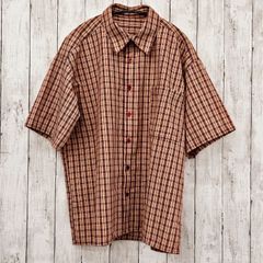 【 クティール 】シアサッカーチェックシャツ レッド