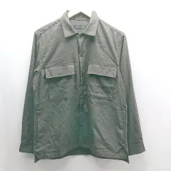 ◇ ⊇ nano universe ナノ ユニバース 無地 長袖 シャツ サイズS カーキー系 メンズ E  【1412260001649】